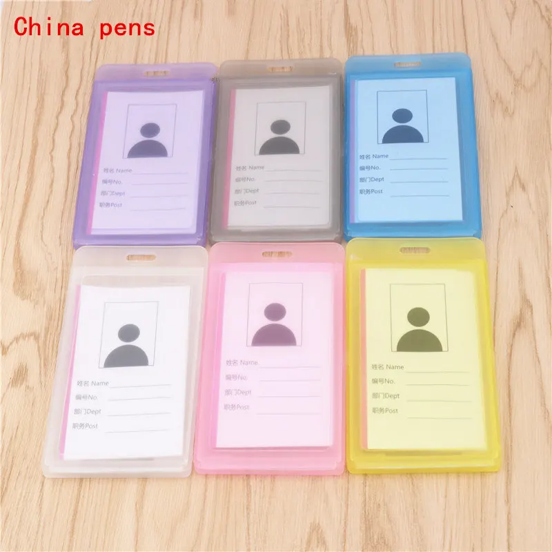 

Luxury quality transparent plastic card sleeve ID Badge Case Clear Bank Credit Card Badge Holder Accessories