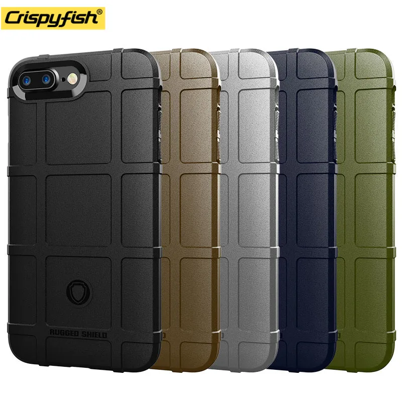 

Crispyfish Armor Anti knock Silicone Case For iPhone X 6 6S Plus Drop TPU Matte Soft Cover Case For iphone 7 8 Plus XS Max Back