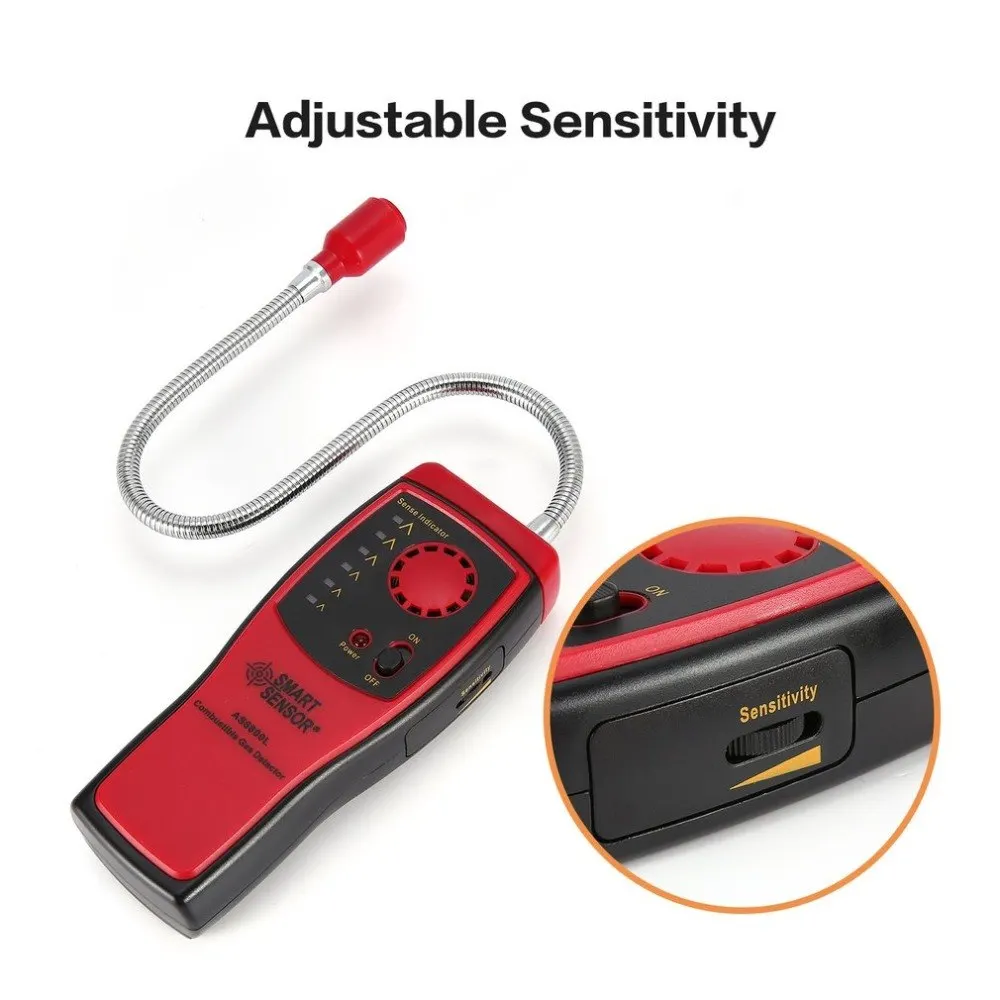 Gas Anlyzer Multi-Combustible Gas Leakage Detection Location Determine Sound Light Alarm Portable Flammable Natural Detector Ga