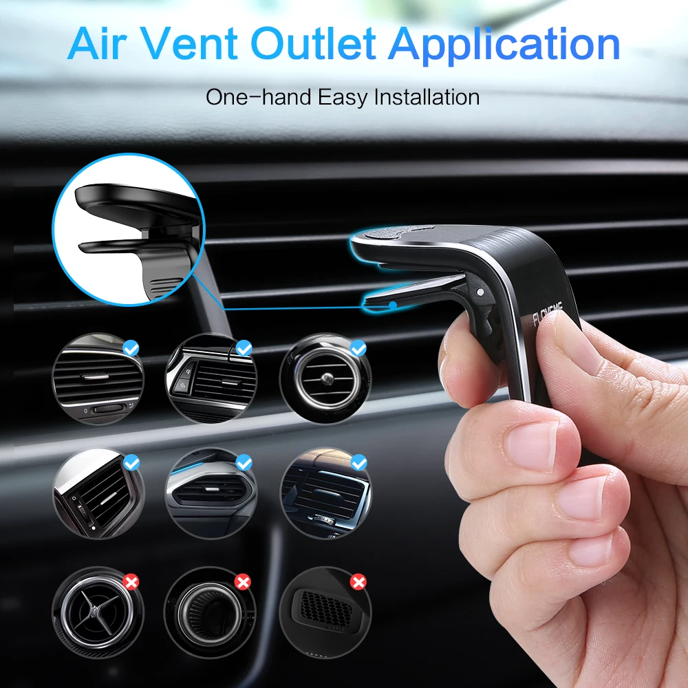 FLOVEME Magnetische Auto Telefon Halter Für iPhone 11X8 7 L Form Air Vent Steckdose Montieren Ständ