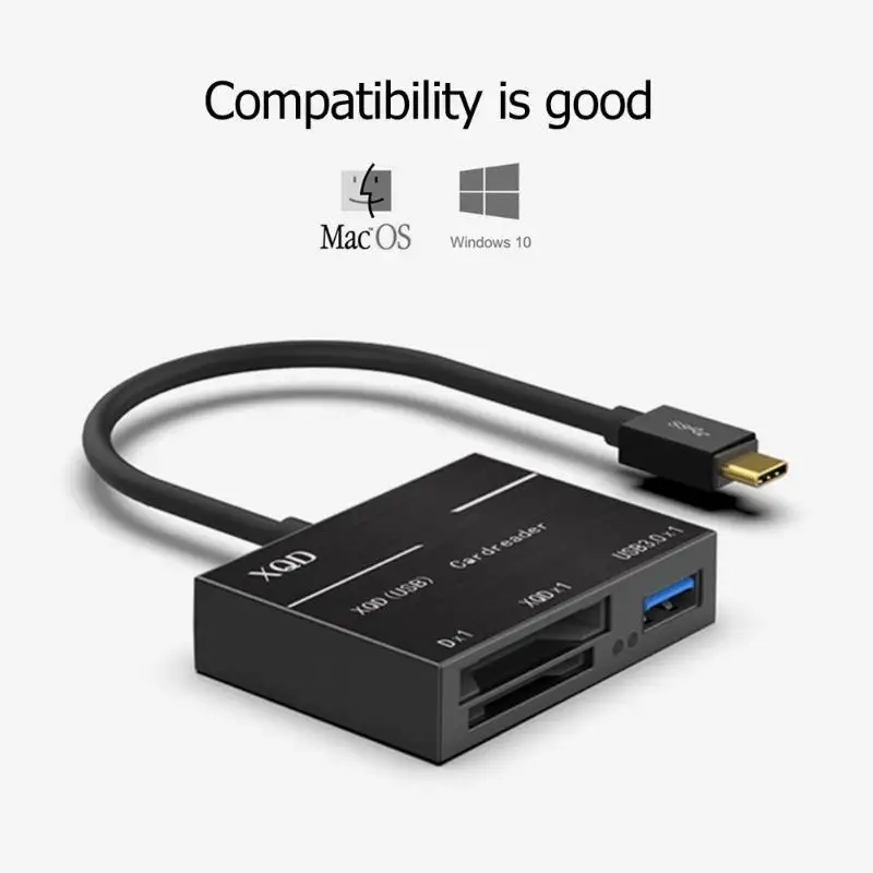 Тип C XQD карты SD кард-ридер высокоскоростной адаптер 500 МБ/с. USB3.0 HUB устройство чтения карт памяти Coverter для MacOS компьютеров под управлением ОС Windows
