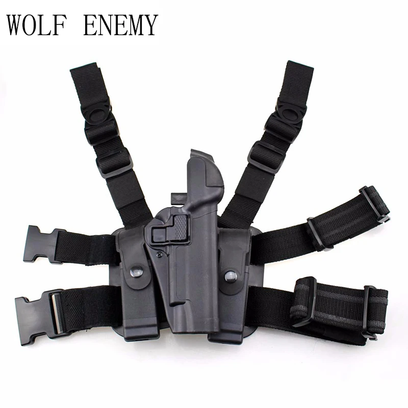 

Tactical Right Leg Thigh Hand Holster W/ Magazine Torch Pouch for Colt 1911