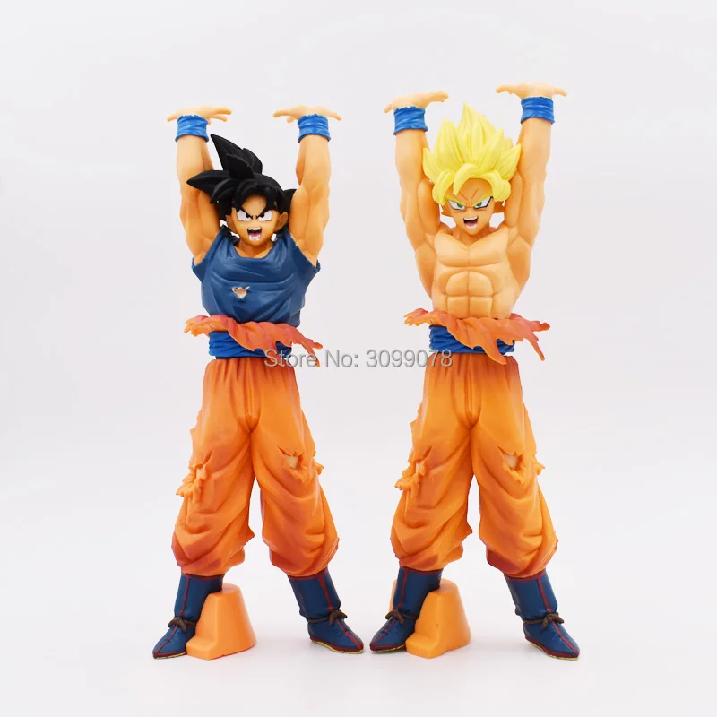 2Styles 24cm Dragon Ball Z Super Saiyan Figures Toys Son Goku Genki Dama Spirit Bomb Dragonball DBZ Model Toy Free Shipping