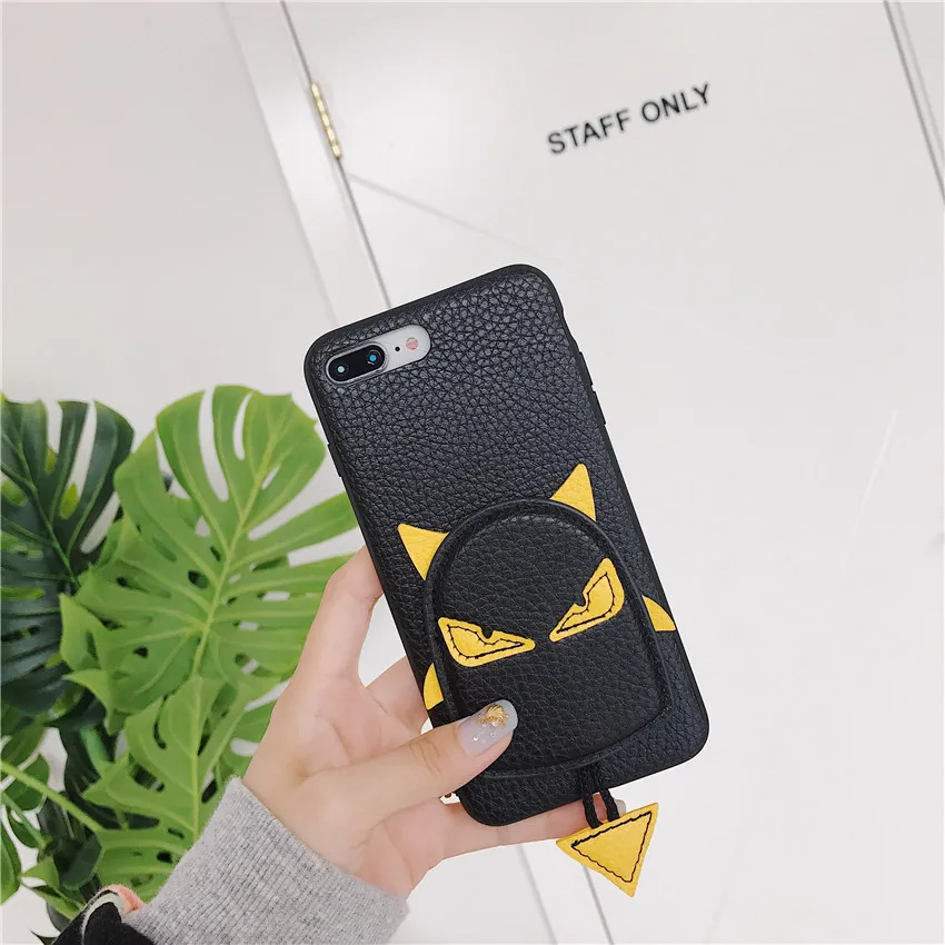 Мультяшный котик Гарфилда наклейка для iPhone X 6 6s 7 8 6plus 6splus 7plus 8plus вышитый кожаный