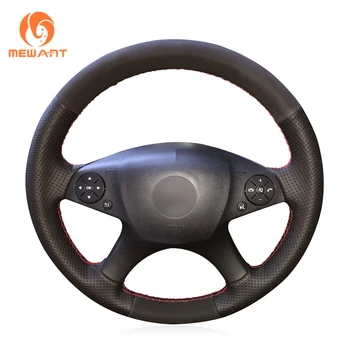 

MEWANT Black Genuine Leather Suede Steering Wheel Cover for Mercedes Benz W204 C-Class 2007-2010 C280 C230 C180 C260 C200 C300