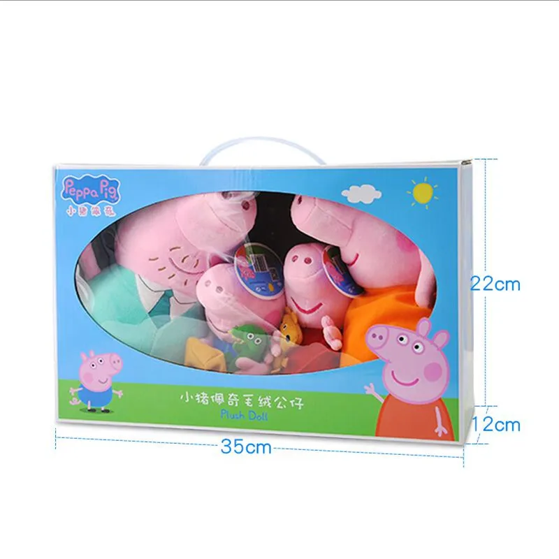 4 шт./компл. Peppa Pig 30 см/19 см мягкие плюшевые игрушки с брелок кулон друг семейство розовых свиней партия игрушек детей подарок на день