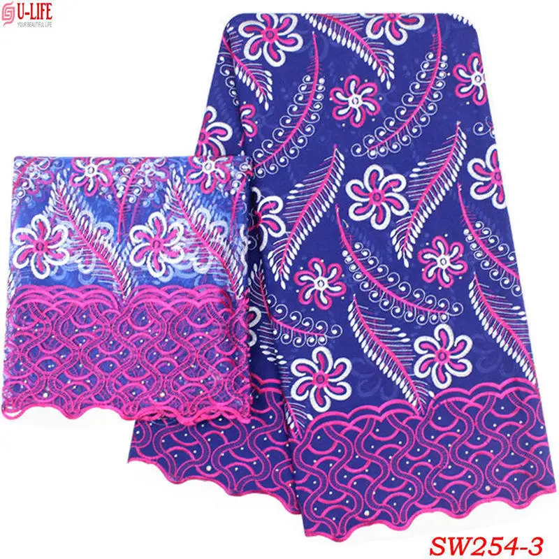 

ulifelace Swiss Voile Lace Switzerland High Quality Soft Cotton Voile Lace Embroidery Nigeria Tulle Fabrics 7Yards Sets SW-254