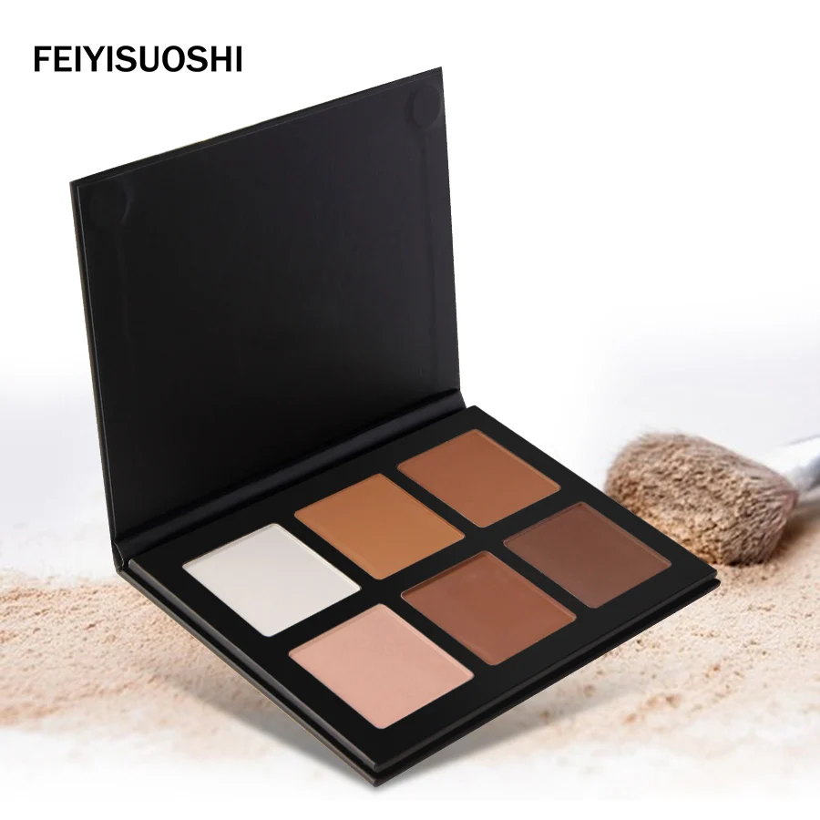 

FEIYISUOSHI 6 Colors Concealer Cream Contour Palette Kit Makeup Bronzer Highlighter Powder Trimming Contouring Cosmetic Palette