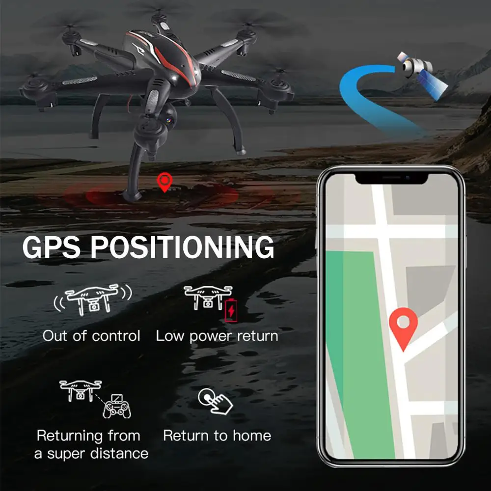 Дрон с дистанционным управлением, gps, 5G, WiFi, 1080 P, камера, Дрон, умный режим слежения, 6 осей, гироскоп, Квадрокоптер, профессиональный, 5G, WiFi, Дрон, аэрофотосъемка