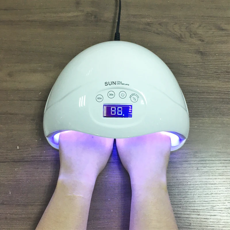 

SUN5 Plus 48W LED&UV Lamp Double White Light Professional Nail Dryer For Gel Machine Sensor Timer Set Gel All UV Gel Nail Polish