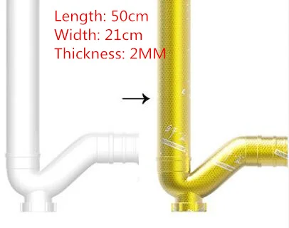 47X100 см высокая плотность звукоизоляция хлопок теплоотвод алюминиевая фольга Звукопоглощающая пена для защиты крышки дренажной трубы - Цвет: 50x21x0.2cm