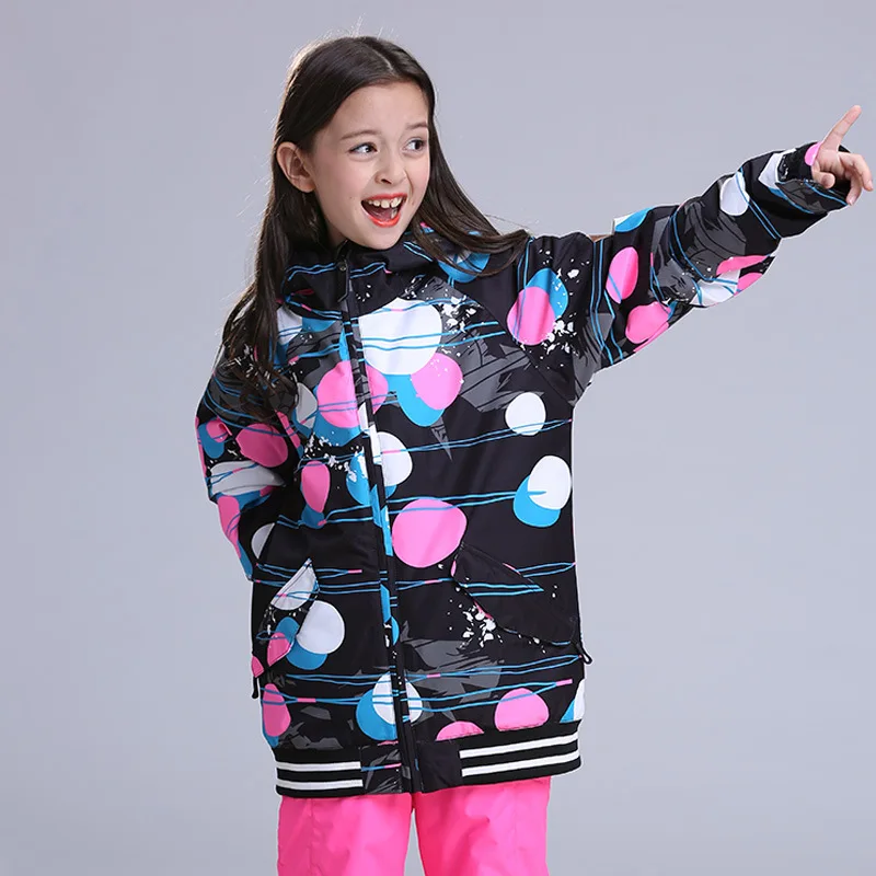 GSOU снег девушки лыжный костюм, для спорта на открытом воздухе Зимний ветрозащитный Теплый водонепроницаемый пропускающая воздух лыжная куртка для девочек размер xs-l - Цвет: one