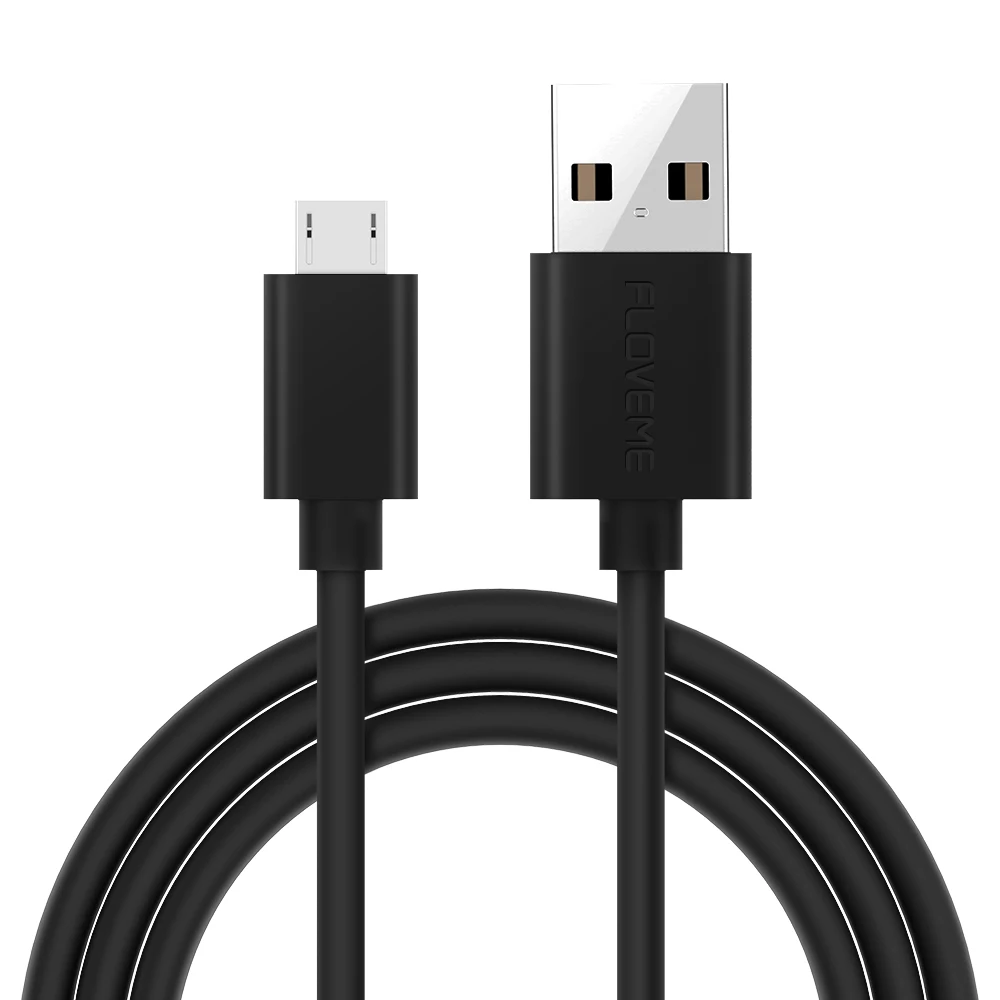 FLOVEME Micro USB кабель для samsung S7 S6 Edge huawei Xiaomi Android зарядное устройство USB кабели 30 см 1 м 2 м кабель для мобильного телефона USB Кабо - Цвет: Black