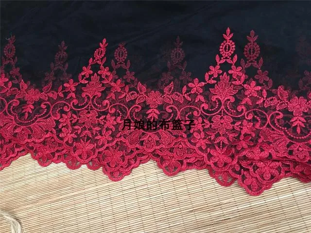 

High-grade exquisite embroidery mesh lace accessories Embroidered lace accessories diy 25 cm wide