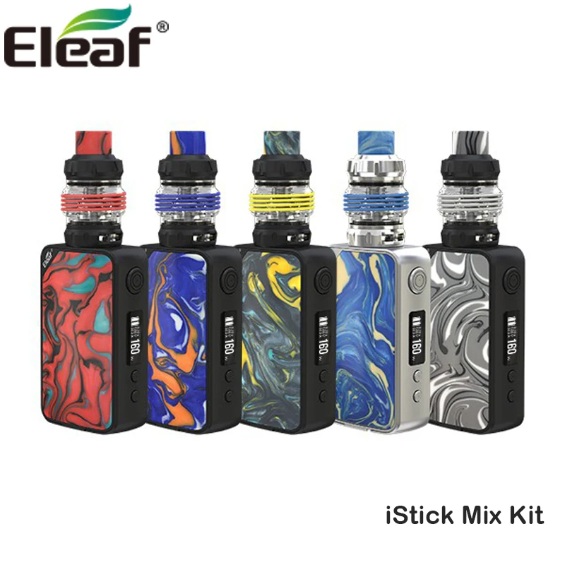 

Eleaf iStick Mix Kit iStick Mix Mod Box Vape 160W With ELLO POP Atomizer 6.5ml HW-M2 Coil Electronic Cigarettes Vaporizer