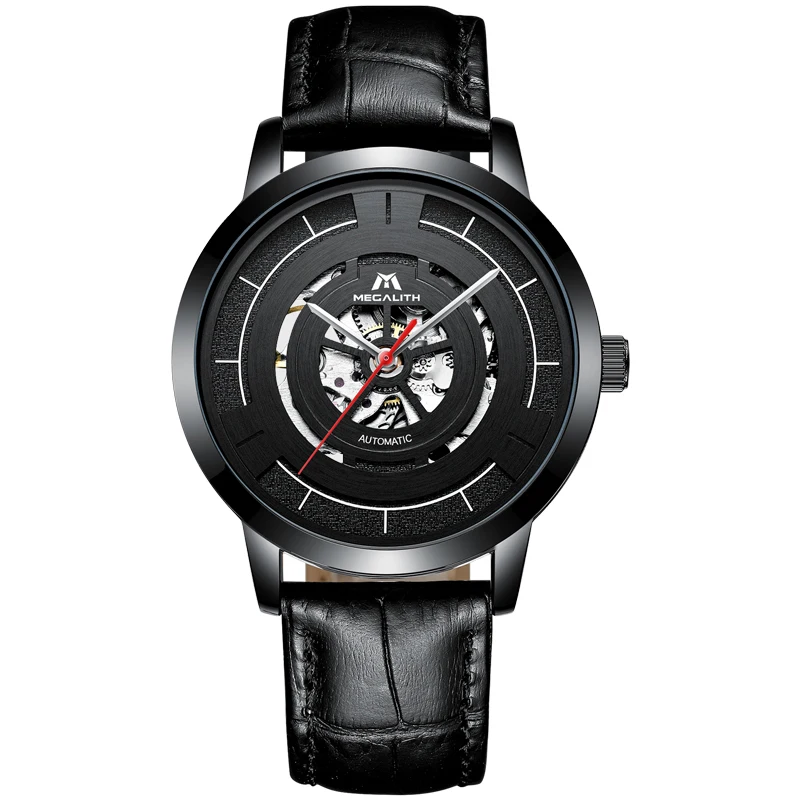 MEGALITH 15.99$ Mens Watch Top Brand Automatic Mechanical Watches Sport Waterproof Watch Stainless Steel Band Horloges Mannen - Цвет: 8081black