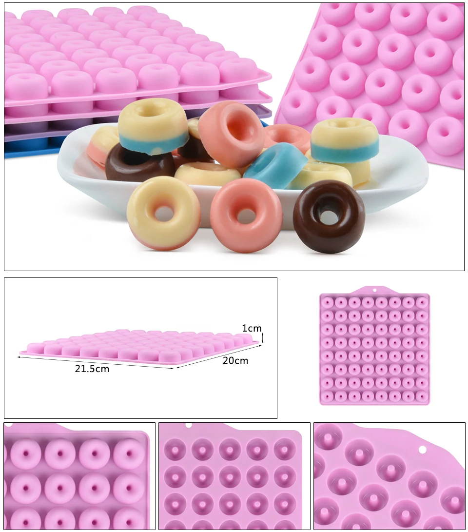 SJ Silicone Molds Mini Donut Mold Cake Decoration Dools Chocolate Jelly Parsty Baking Cake Moulds DIY Fondant 3D Craft Candy