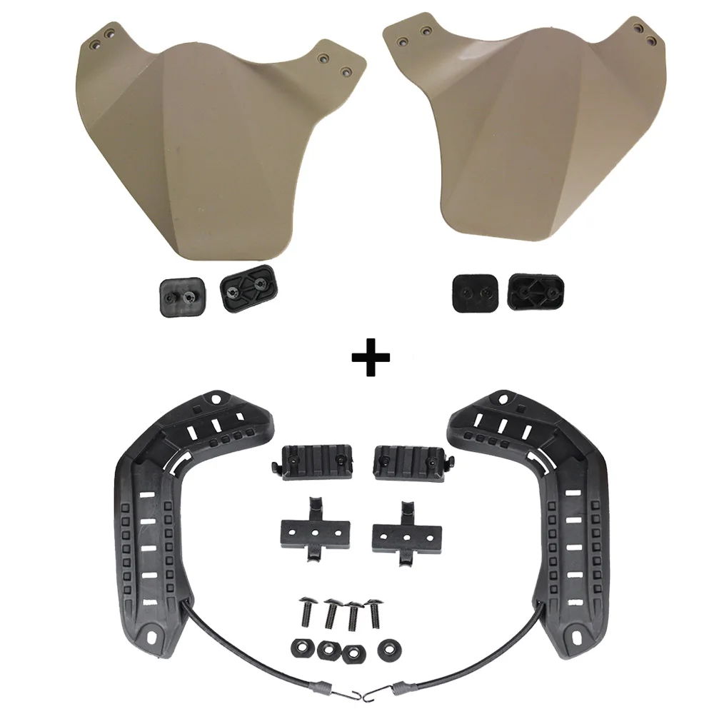 Военный охотничий шлем боковая крышка боковые рельсы со шнурком мягкий резиновый боевой тактический шлем DIY аксессуар для быстрого шлема - Цвет: 8