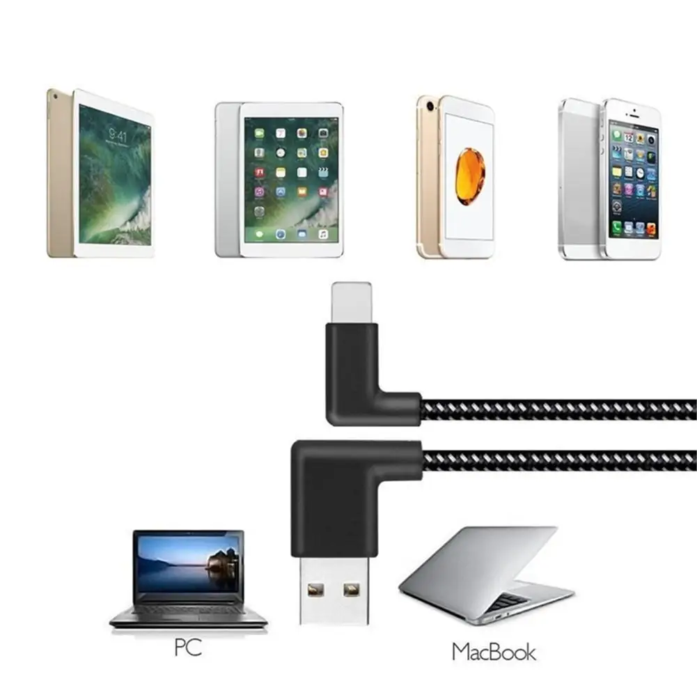 90 градусов l образный левый и правый USB кабель для зарядки мобильного телефона
