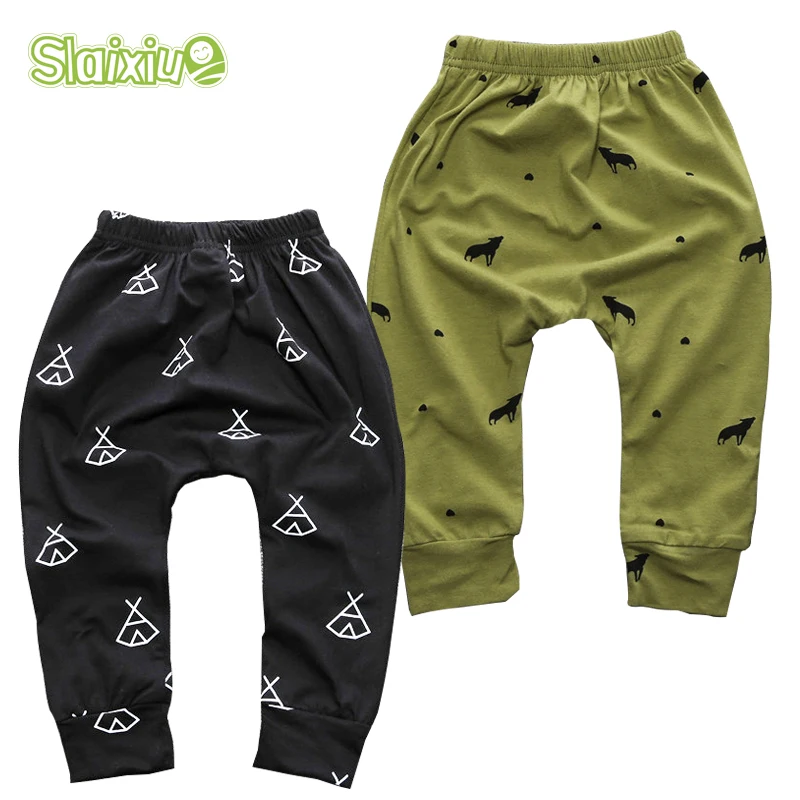 New Design Cotton Babys Boys Girls Harem Pants Cute Geometric Pattern