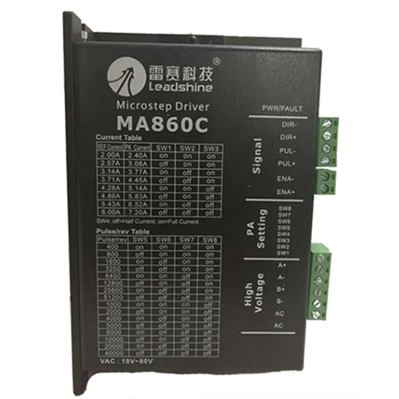 Оригинальные Leadshine 2 трехфазного шагового двигателя MA860C 36-80VAC 1,8-7.2A