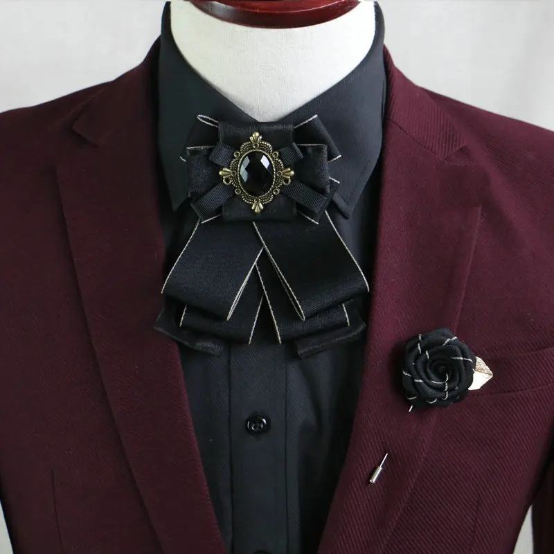 Элегантный мужской деловой Свадебный вечерний воротник, одежда для шеи, галстук-бабочка, аксессуары для галстуков, жениха, эластичная лента, сплав, стразы, лента, галстук-бабочка