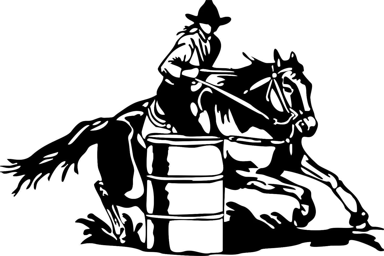 cowgirl up horse barrel racing  LEFT OR RIGHT  VINYL DECAL STICKER 2326 