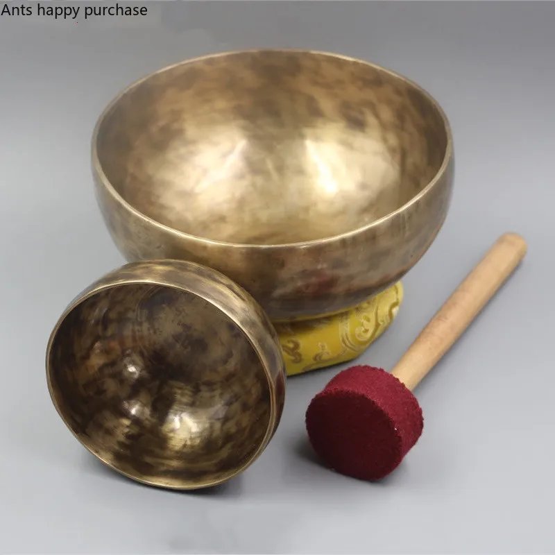Непальская латунная тибетская чаша ручной работы ритуальная медная для