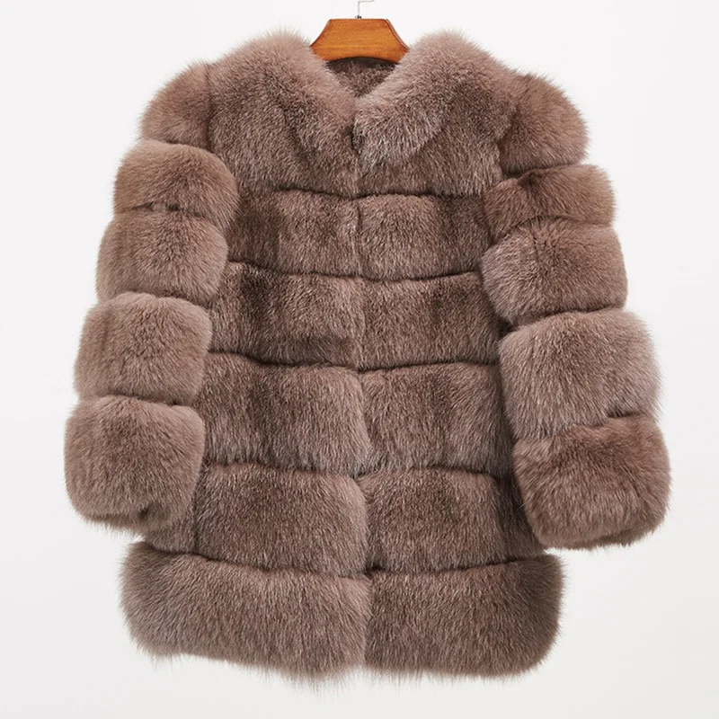 Пальто из лисьего меха женская кожаная куртка Сексуальная искусственная кожа элегантный теплый с капюшоном сплошной отложной воротник