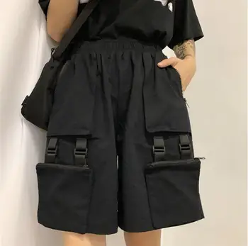 

women loose straight summer casual personality loose high waist five pants