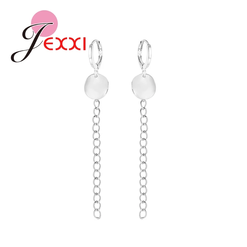 

Simple Concise Style Long Chain Earrings For Women Girls 925 Sterling Silver Needle Jewelry Excellent Quality Present Retail