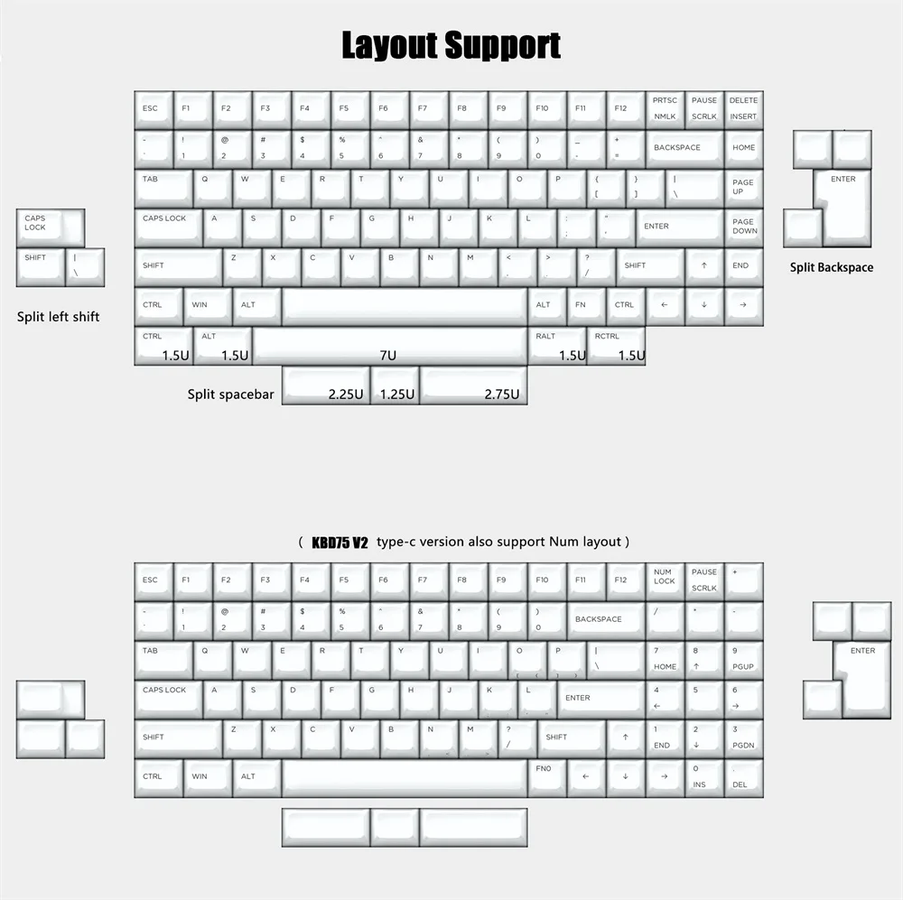 KBD75 V2 PCB type-C Интерфейс для пользовательской механическая клавиатура cherry mx