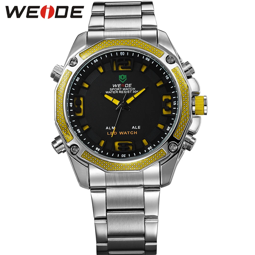

WEIDE Popular Brand Sport Military Watch Fashion Casual Quartz Wristwatch 30m Waterproof LED Analog Digital Relogio Masculino
