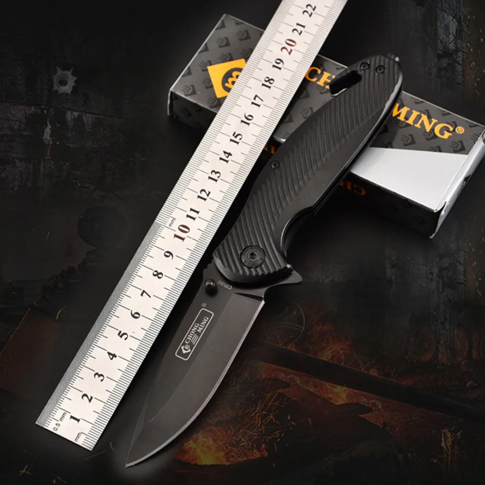 PDR 57HRC Hardness 440 Blade Knife Aluminum Handle Folding Knife