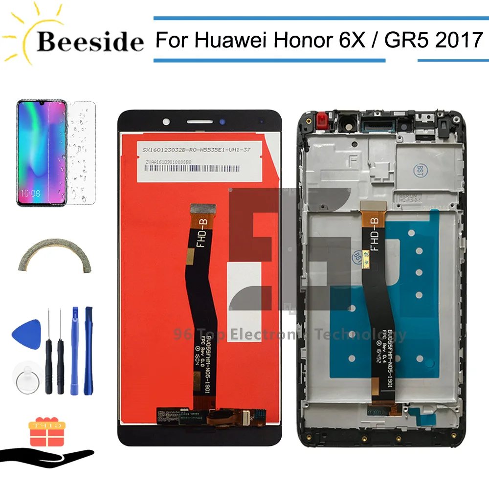 

AA+ LCD With Frame For Huawei Honor 6X BLN-L24 BLN-AL10 LCD Display Touch Screen Digitizer Assembly For GR5 2017 BLL-L21 BLL-L22