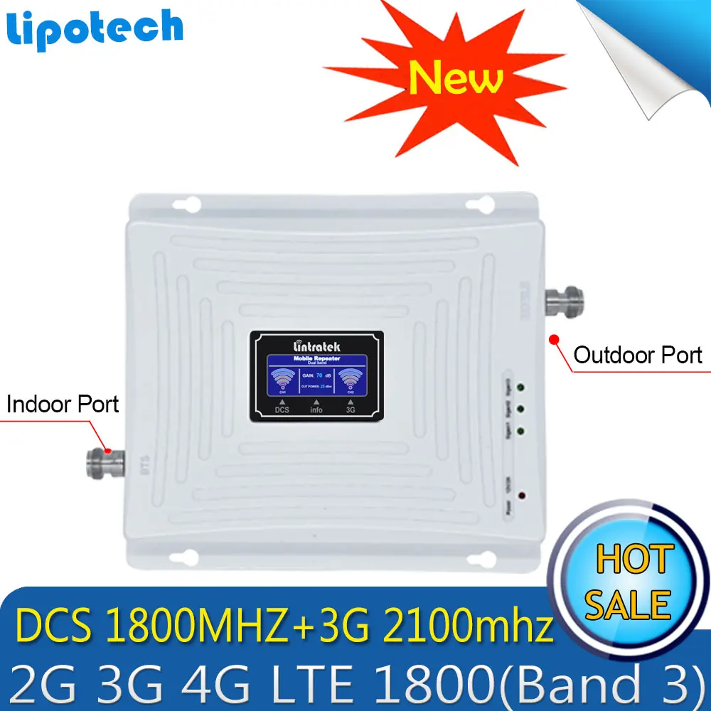 

High Gain LCD display Cellphone 2100 1800 Dual Band Signal Booster Mobile 3G 2100mhz LTE 4G 1800 Rrepeater Cellular Amplifier
