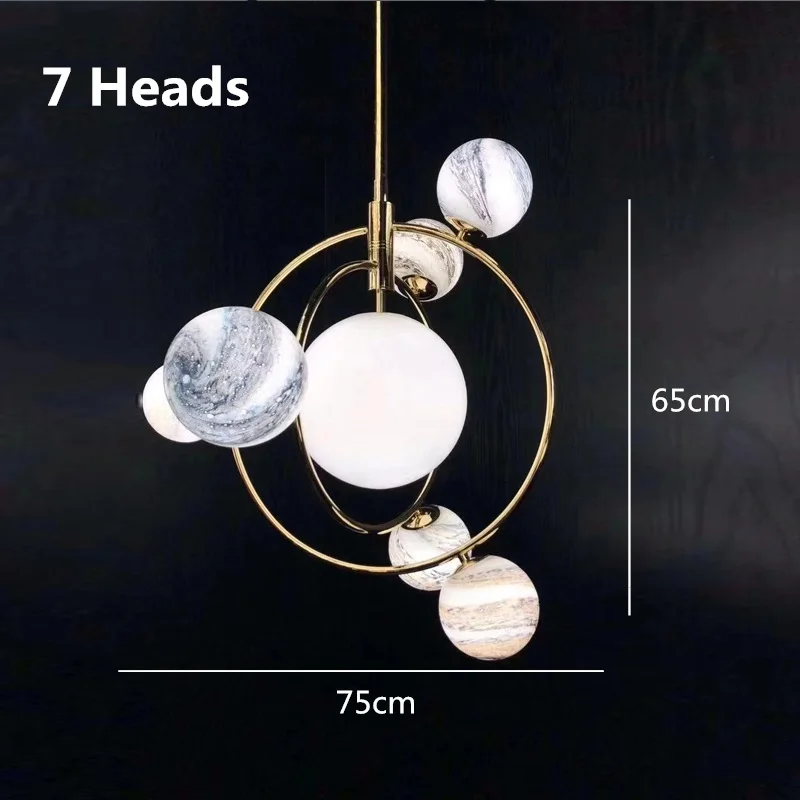7 Lamp Heads Waendering Earth постмодерн Новинка Светодиодный светильник для гостиной подвесные светильники для спальни скандинавские светильники для столовой - Цвет абажура: 7 Lamp Heads