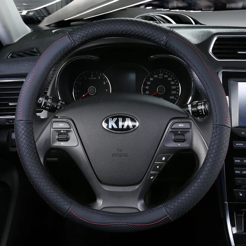 Верхние Кожаные чехлы на руль для Kia Soul Forte Cerato Cadenza K7 cee 'd Optima Magentis K5 Picanto Morning Ray