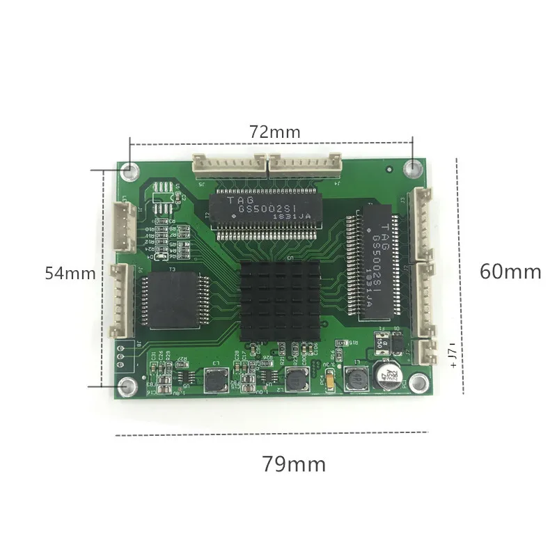 Промышленный Коммутатор Ethernet модуль 5 портов unmanager ed10/100/1000 Мбит/с PCBA плата OEM Авто-зондирования порты PCBA материнская плата OEM - Цвет: 5 port 5