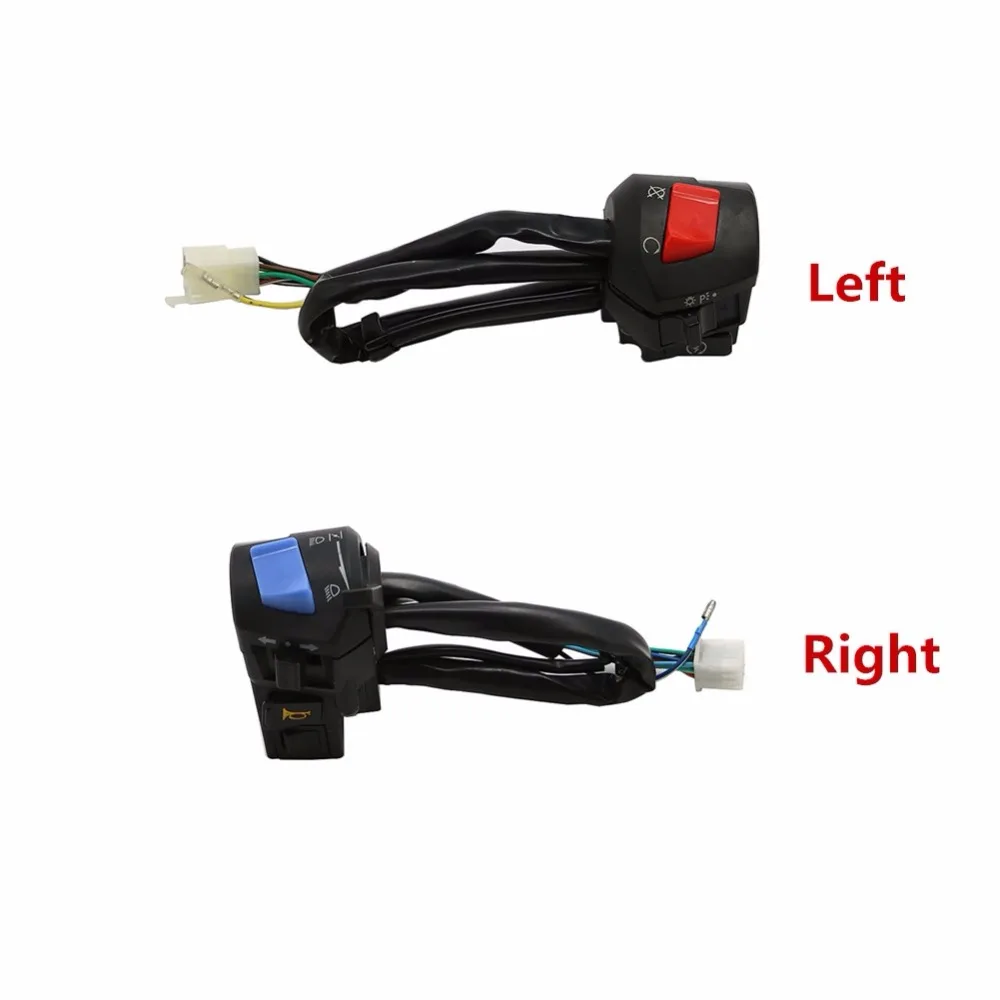 

Pair Universal 7 8'' 22mm Motorcycle Handlebar Horn Turn Signal Light Control Switch Left Right