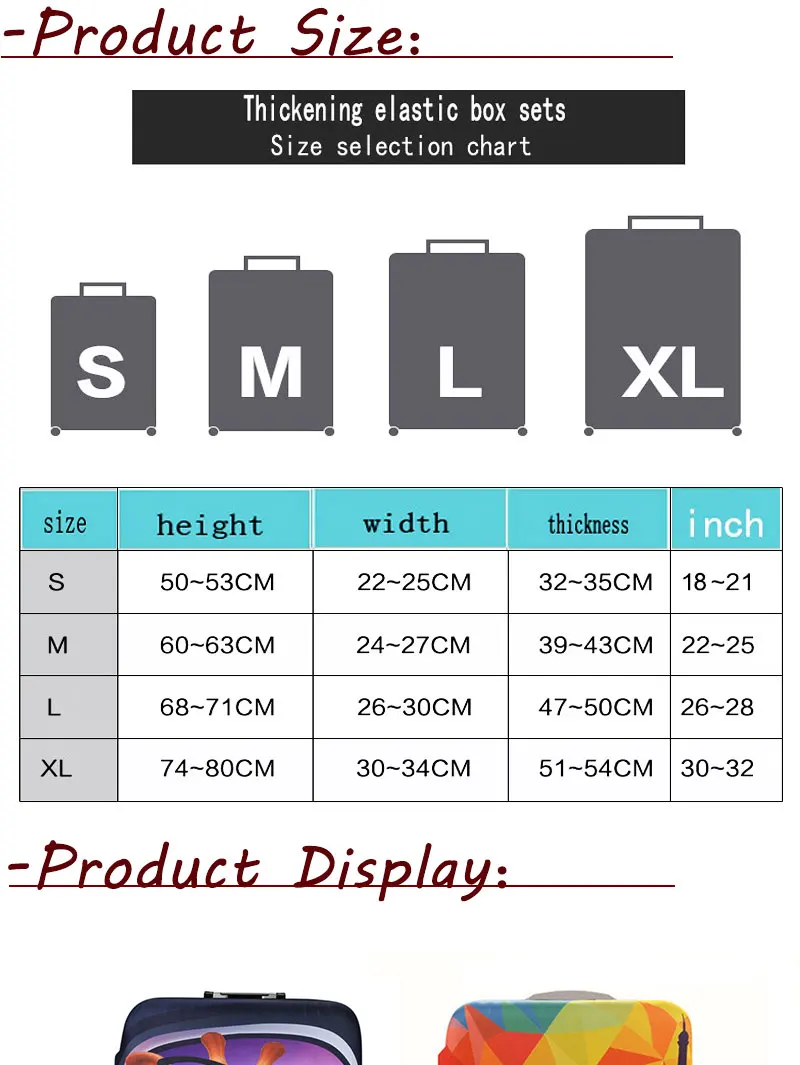 Дорожный костюм чехол защитный чехол на чемодан чехол толстые дорожные аксессуары Эластичный Чемодан пылезащитный чехол для 18 ''-32'' чехол для костюма