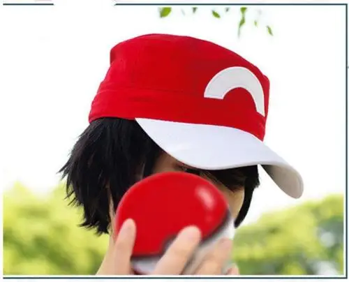Высокое качество Pokemon XY XYZ Go Satoshi Ash Ketchum Косплей Prop S5 Красный и белый Бейсболка