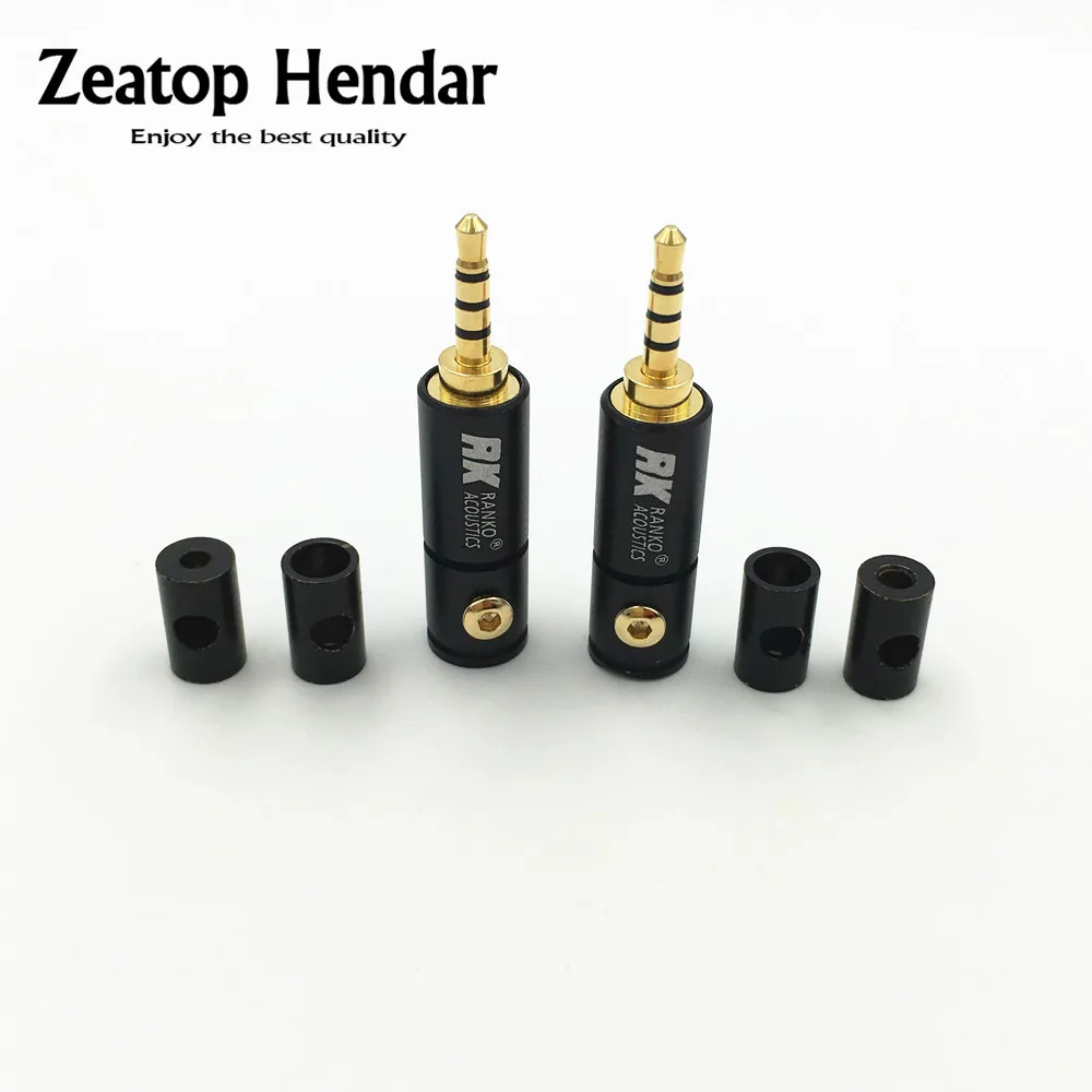 

2Pcs Gold Plated 2.5mm 4 Pole Stereo Male Jack Audio Plug Connector DIY Solder Adapter