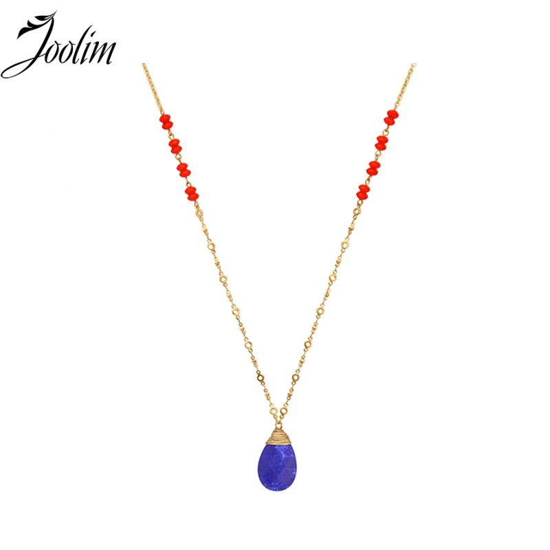 

JOOLIM Jewelry Wholesale/ Teardrop Pendent Necklace Fashion Sweater Necklace Drop Shipping / Lady Fashion S
