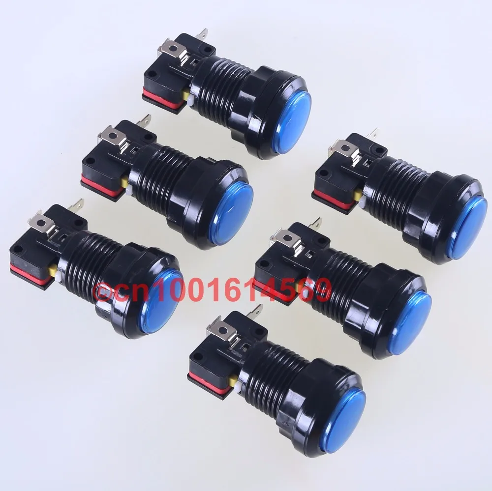 

Fast Shipping! New Reyann 6pcs/lot 30mm LED Lamp Round Arcade Exit Button For Raspberry Pi 1/2/3/3B Retropie Arcade DIY - Blue