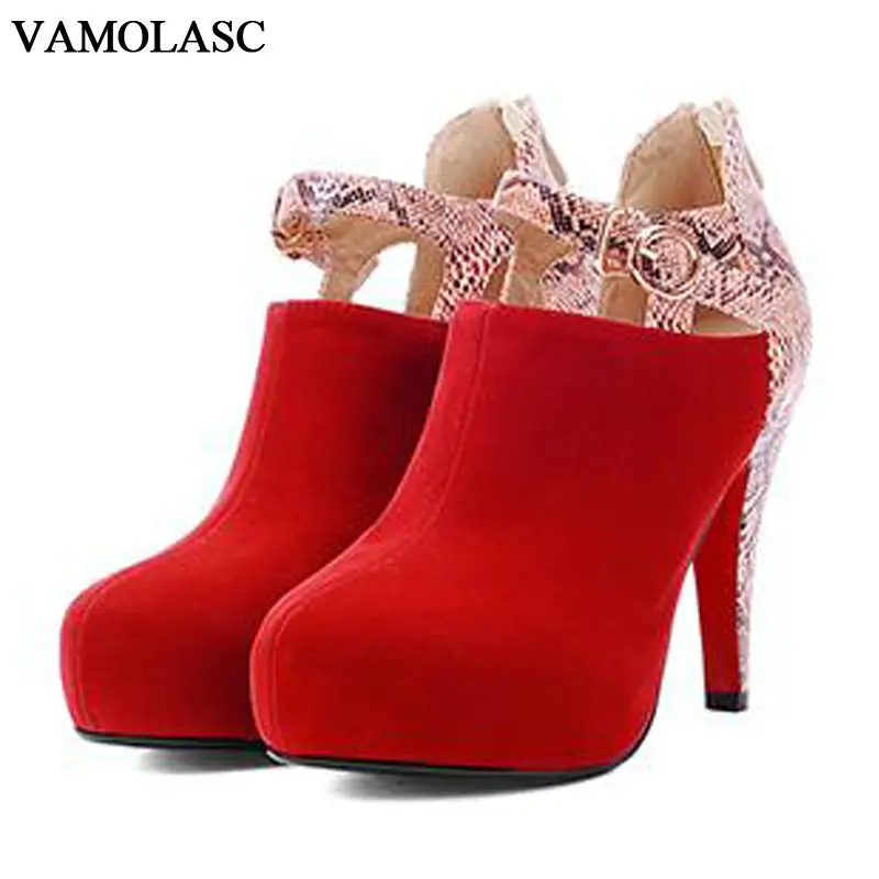 VAMOLASC New font b Women b font Autumn Winter Warm Faux Suede Ankle Boots Sexy Zipper
