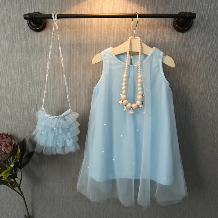 США; Пышное сказочное детское платье небесно-голубого цвета для маленьких девочек праздничное платье принцессы с маленькими жемчужинами платье из тюля с жемчужинами; одежда