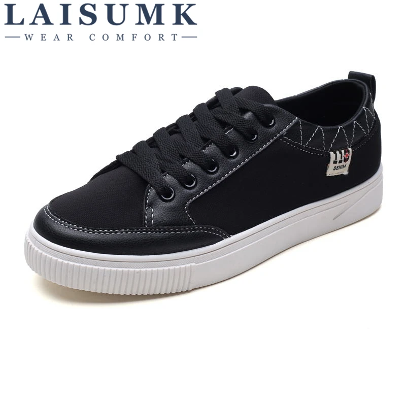 

2019 LAISUMK New Brand Shoes Men Causal Shoes Fashion Men Canvas Shoes Walking Lace up Breathable Chaussures Hombre For Male