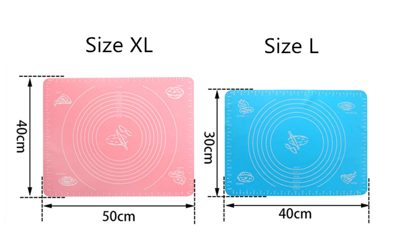 Силиконовый коврик для выпечки утолщение муки прокатки весы коврик для замеса теста коврик для выпечки кондитерских изделий прокатки коврик для выпечки вкладыши для выпечки