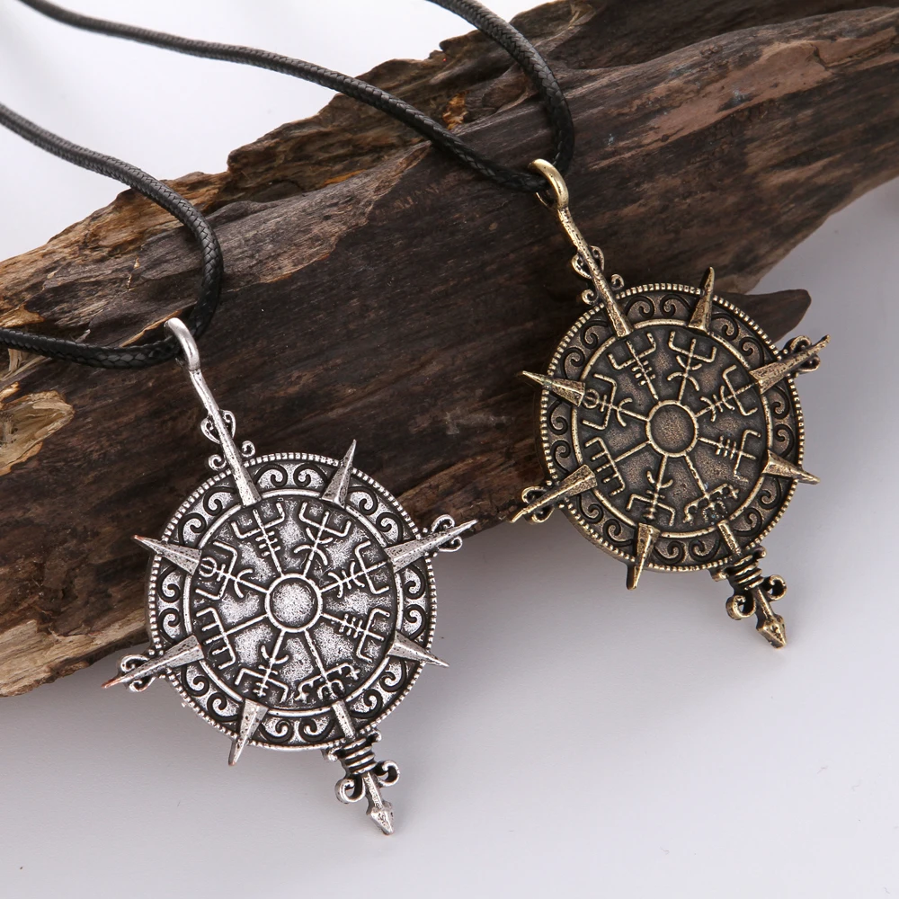 SanLan 1 قطع Vegvisir البوصلة الإسكندنافية حماية رمز فايكنغ قلادة SanLan 1 قطع Vegvisir البوصلة الإسكندنافية حماية رمز فايكنغ قلادة